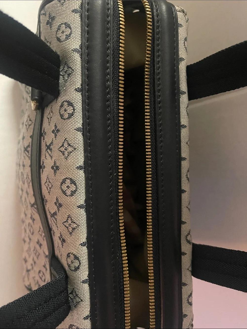 Louis Vuitton Gray and Black Monogram Satchel